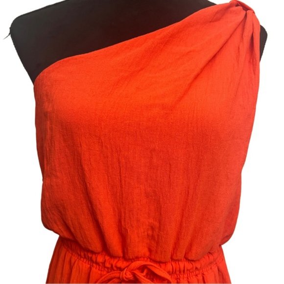 Max Studio One-Shoulder Red Maxi Dress - Picture 3 of 12